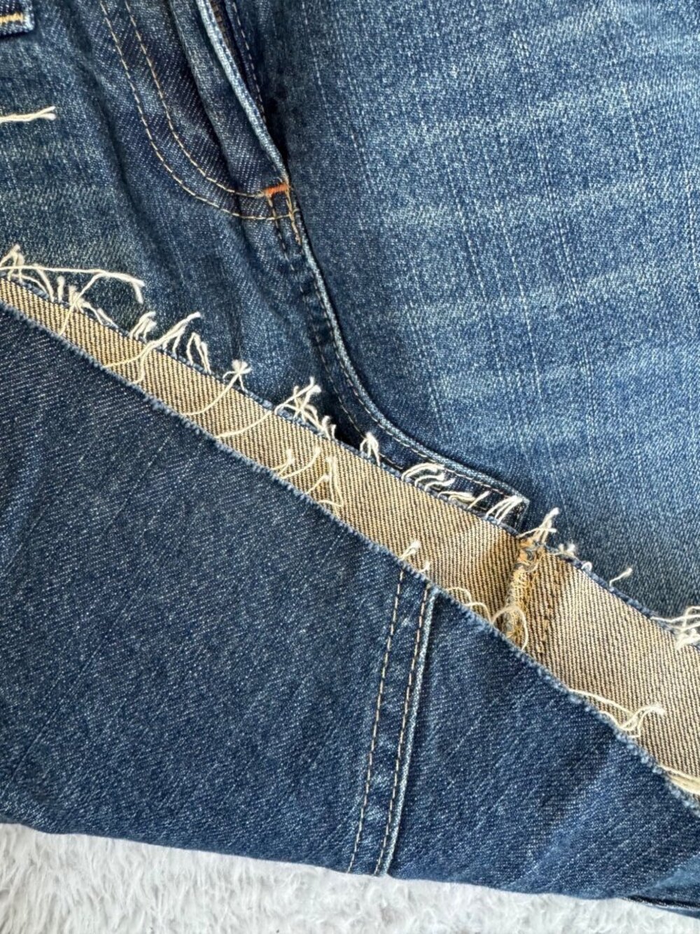 J.Crew Distressed Denim Mini Skirt 29 Frayed Hem Casual Retro Beach Boho - Picture 9 of 12